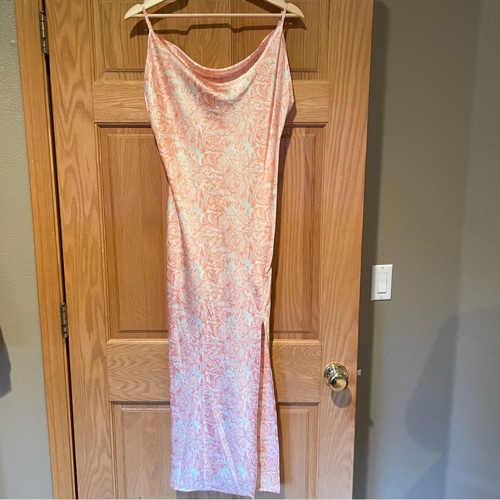 Elegant Pink Floral Slip Dress